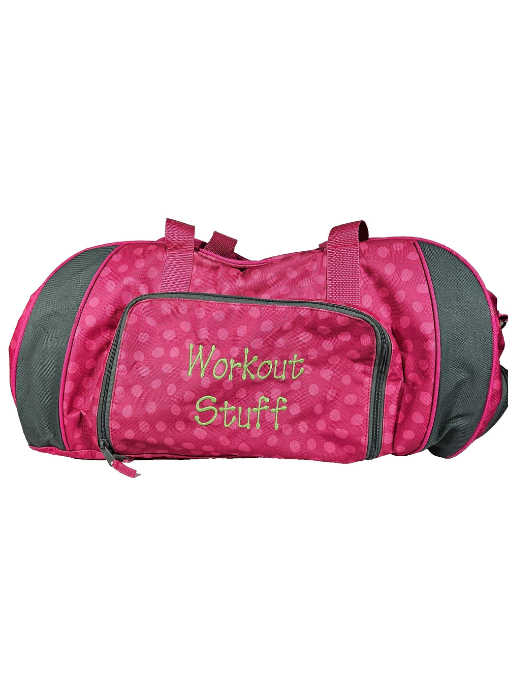 Thirty-One Pink Polka Dot Duffel Gym Bag Workout Stuff NO SHOULDER STRAP